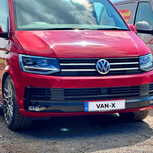 For VW T6 Highline Front Bumper XL Grille | Gloss Black ABS Upgrade | Van-X