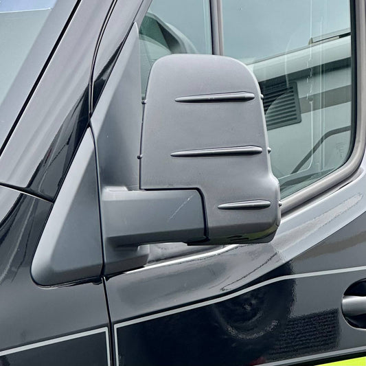 Mercedes Sprinter Neue Form Außenspiegelkappen - Ohne Blinker (Satz von 2) - Glanzschwarz