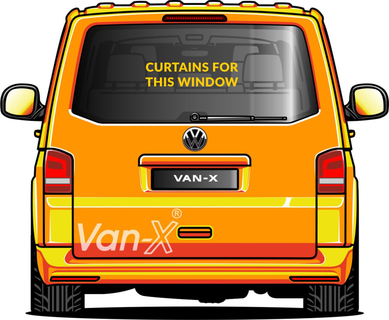 VW T5 Transporter Van-Umbau Premium Vorhänge Van-X - Schwarz/Blau