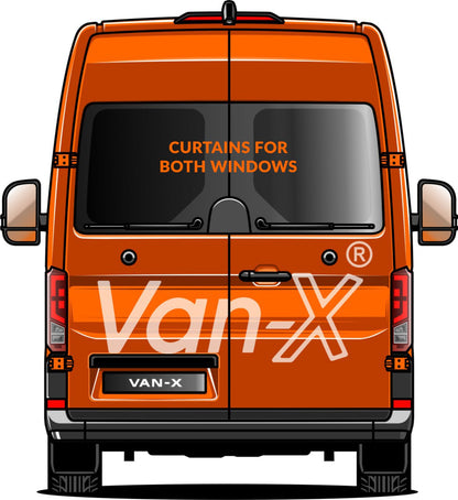 VW Crafter Premium Fenster-Vorhänge Van-X - Schwarz/Schwarz