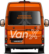 VW Crafter Premium Fenster-Vorhänge Van-X - Schwarz/Grau