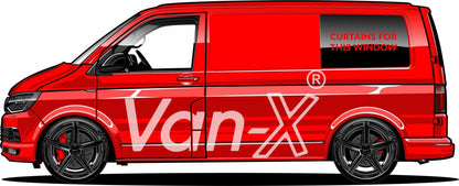 VW Caddy Van-Umbau Premium Vorhänge Van-X - Schwarz/Blau