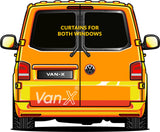 VW T5 Transporter Van-Umbau Premium Vorhänge Van-X - Schwarz/Grau