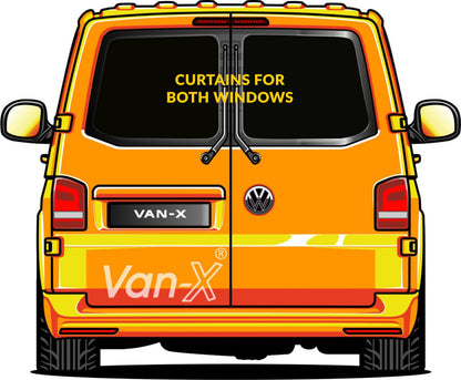 VW T5 Transporter Van-Umbau Premium Vorhänge Van-X - Schwarz/Grau