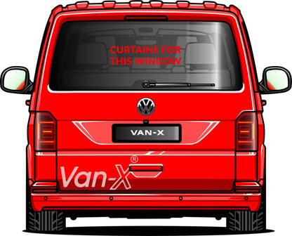 VW T6 Transporter Van-Umbau Premium-Vorhänge Van-X - Schwarz/Schwarz