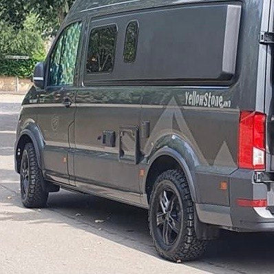 For VW New Crafter / MAN TGE Wheel Arch Trims - Grey Primer 4 Piece Styling Kit | Van-X