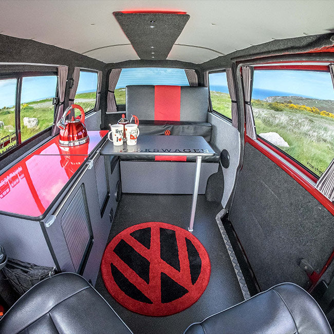 VW T6.1 Transporter Van Conversion Premium Vorhänge Van-X - Schwarz/Grau