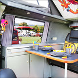 VW T6.1 Transporter Van Conversion Premium Vorhänge Van-X - Schwarz/Grau