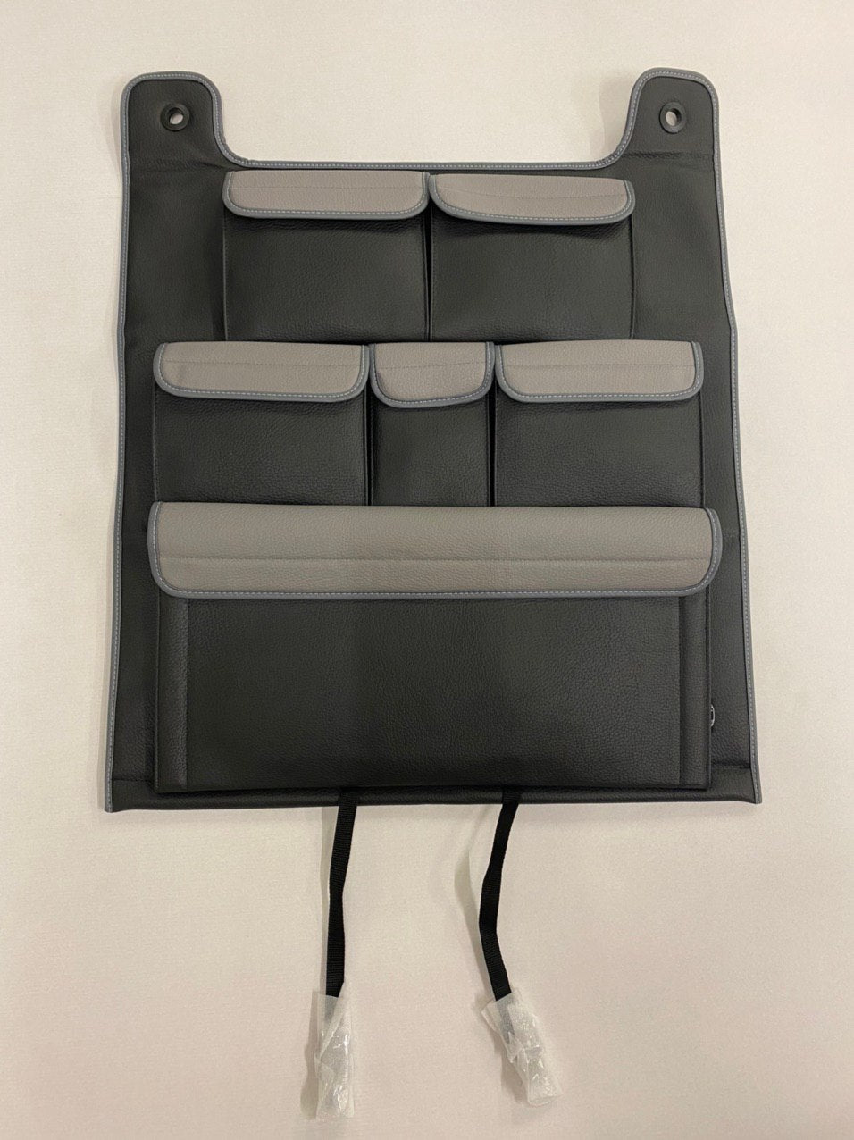 Doppelsitz Organizer für VW T5 / T5.1 / T6 (Schwarz Mit Grauen Taschen)