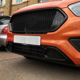 Für Ford Transit Custom Wabengrill-Set – Oberteil in Glanzschwarz & Unterteil in Matt Schwarz – Einbaufertig