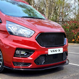 Für Ford Transit Custom Badge-loser Honigwaben-Kühlergrill – Glänzend Schwarz, Fertig zum Einbauen